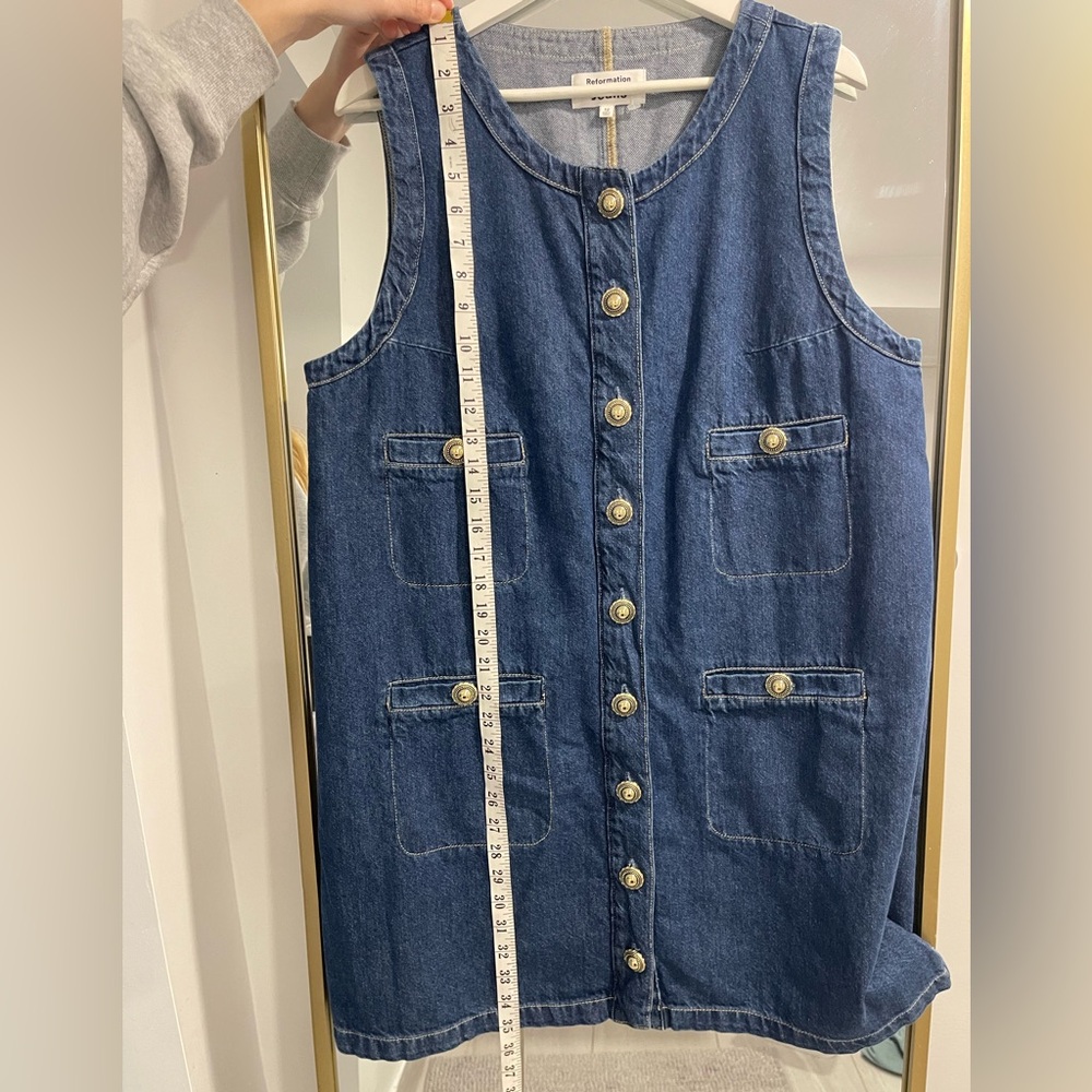 Reformation Women's Blue Tropez Denim Mini Dress 12 - Picture 10 of 11